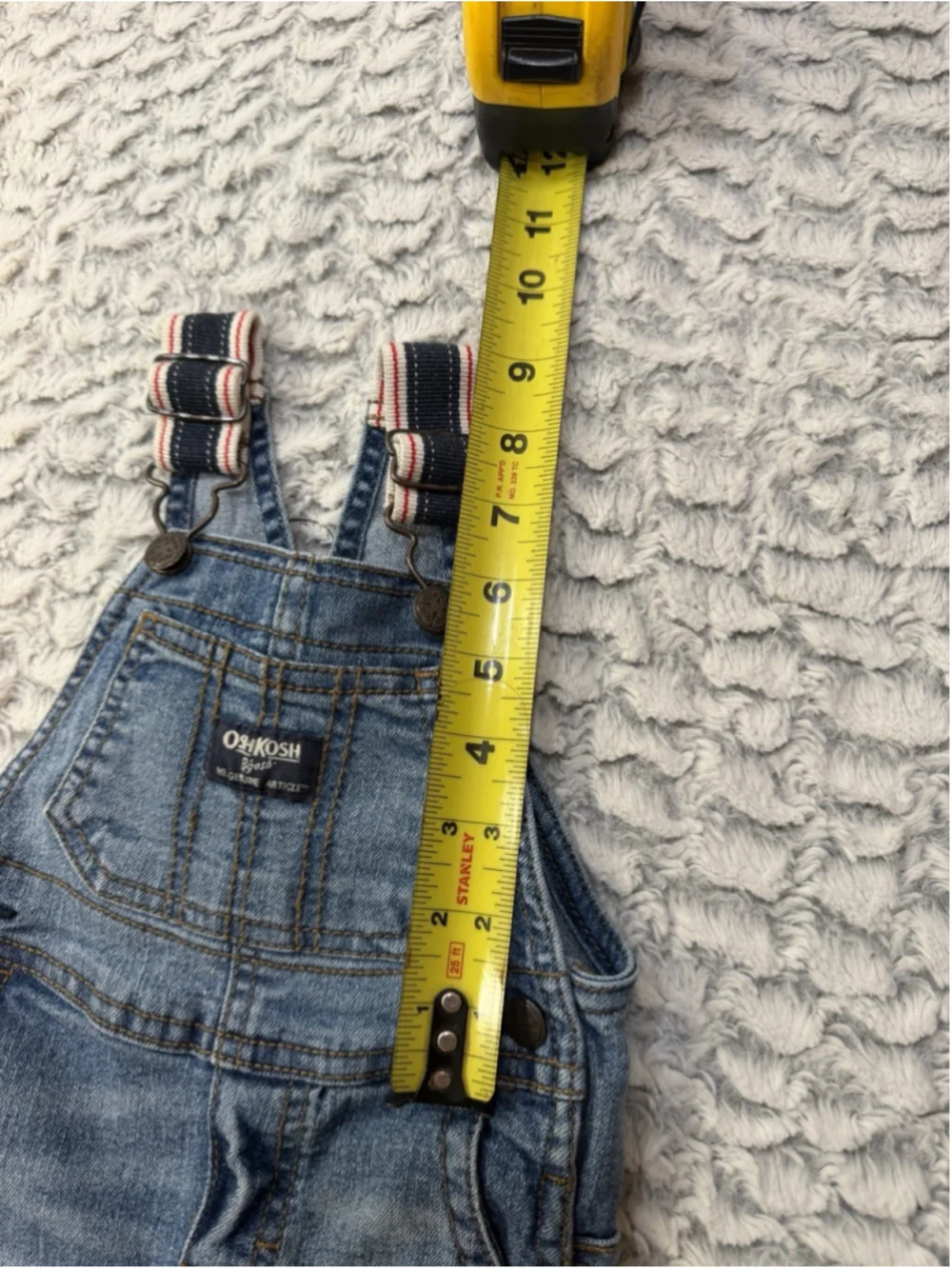 OshKosh B'gosh Baby 3-6M Blue Denim Overall One-Piece Adjustable Straps